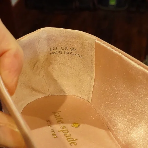 Kate Spade Pink Satin Embellished Women's Ballet Flats With Pearls, 9m - Picture 10 of 10